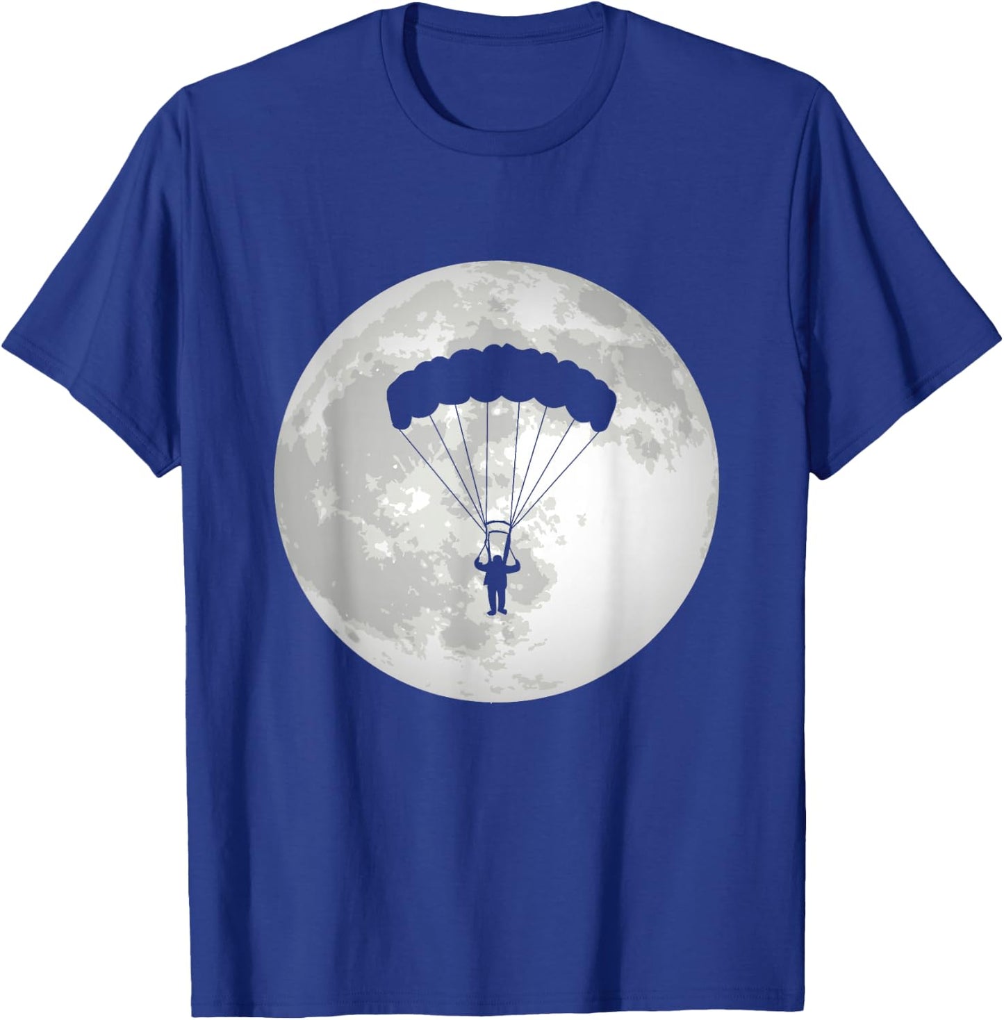Parachuting Moon Paratrooper Paragliding T-Shirt - T-Shirt | Royal