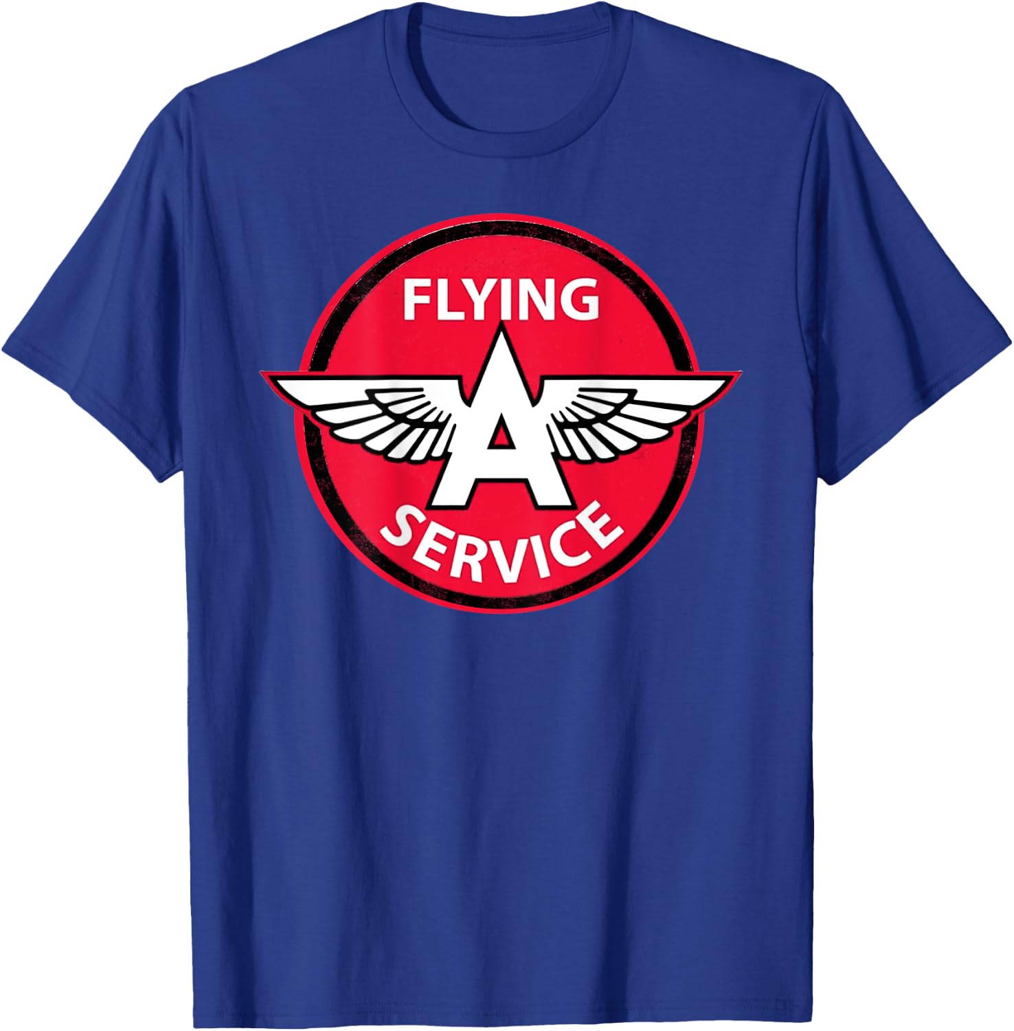 Back Only Print Retro Vintage Gas Station Flying A Service T-Shirt - T-Shirt | Royal