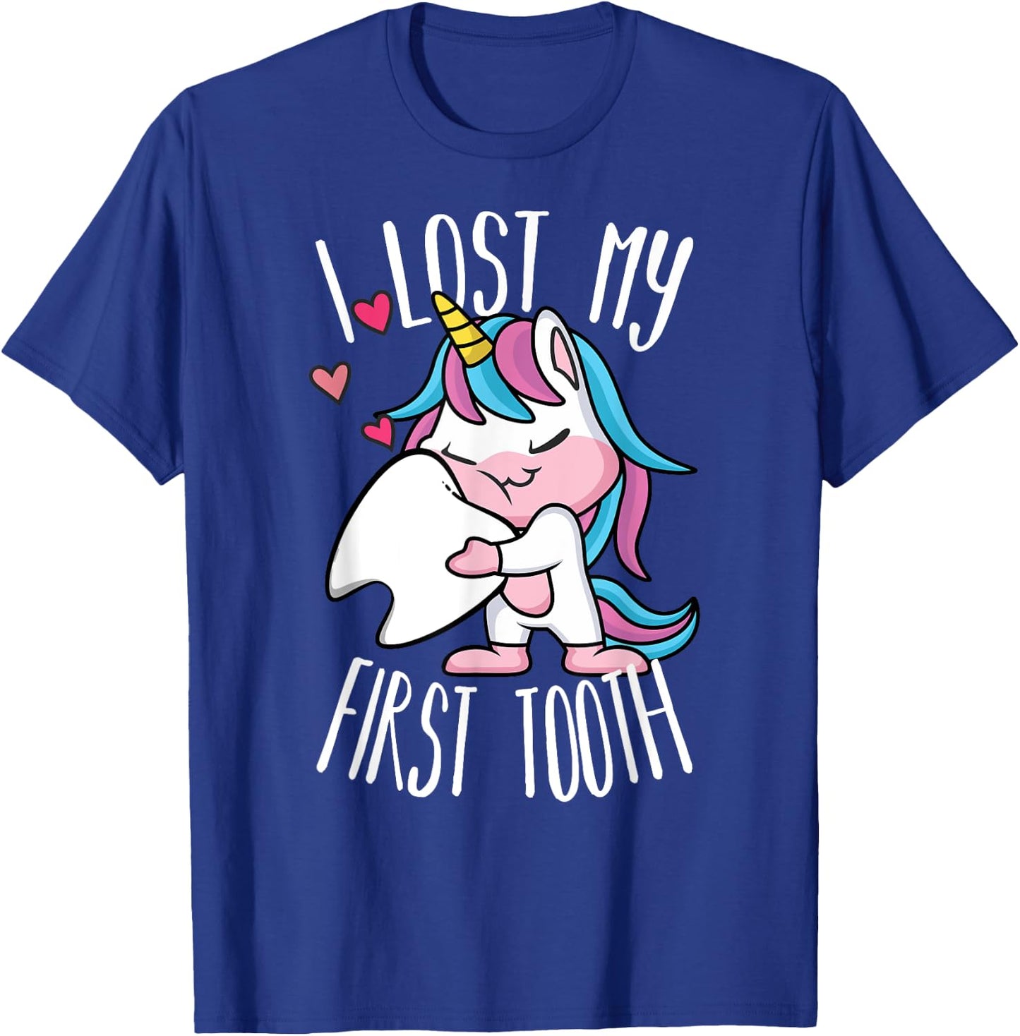 Funny Tooth Fairy - Cute Unicorn I Lost My First Tooth T-Shirt - T-Shirt | Royal