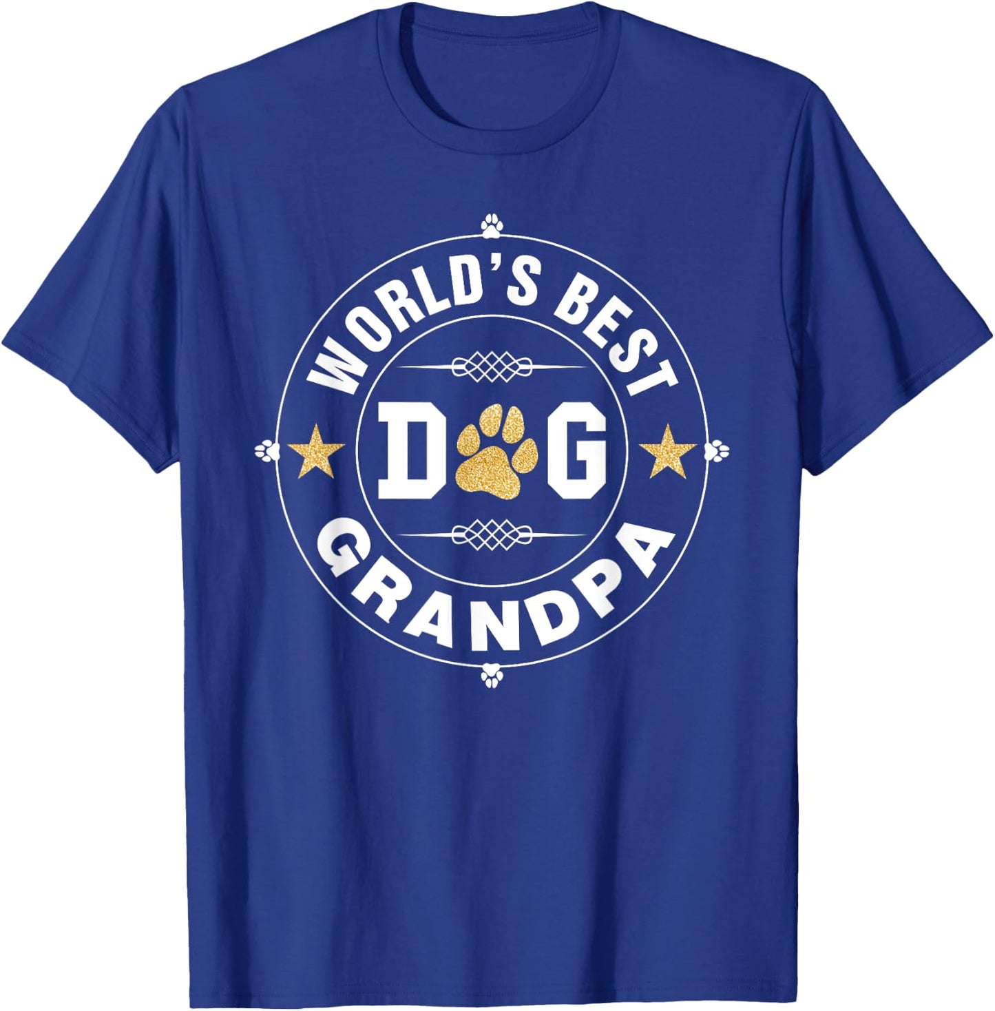World's Best Dog Grandpa Pet Owner Rescue Grandpaw Father T-Shirt - T-Shirt | Royal
