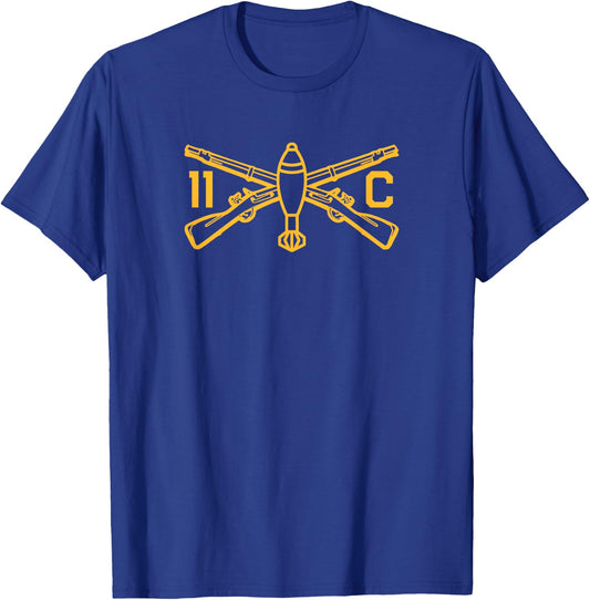 Threadabilities 11C Army Infantry Eleven Charlie Glod - -Kids, Black, Small T-Shirt - T-Shirt | Royal