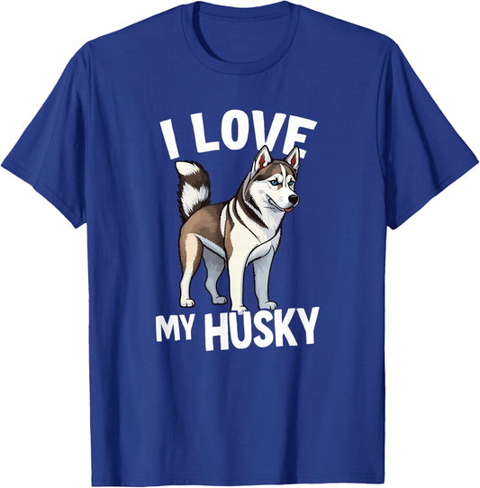 I Love My Husky T-Shirt - T-Shirt | Royal