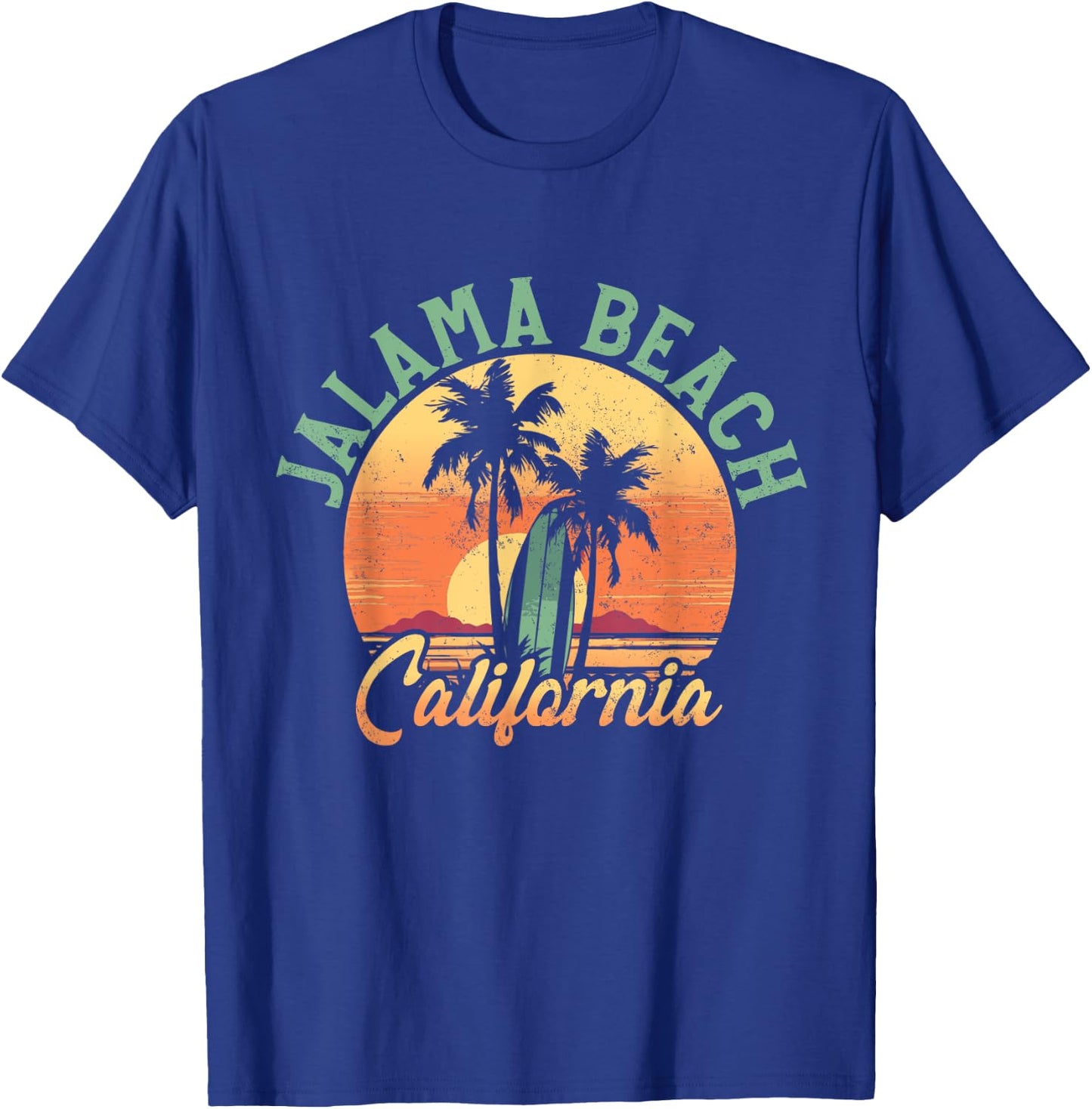 Jalama Beach California Retro Surfer Vintage Beach Men Women T-Shirt - T-Shirt | Royal