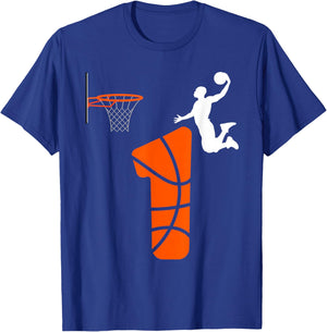 1 Year Old Slam Dunk Its My 1st Birthday Basketball T-Shirt - T-Shirt | Royal