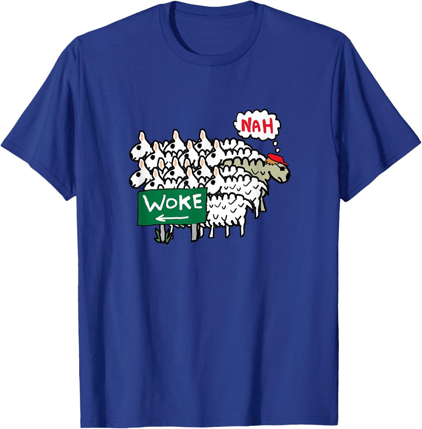 Anti Woke Sheep T-Shirt - T-Shirt | Royal