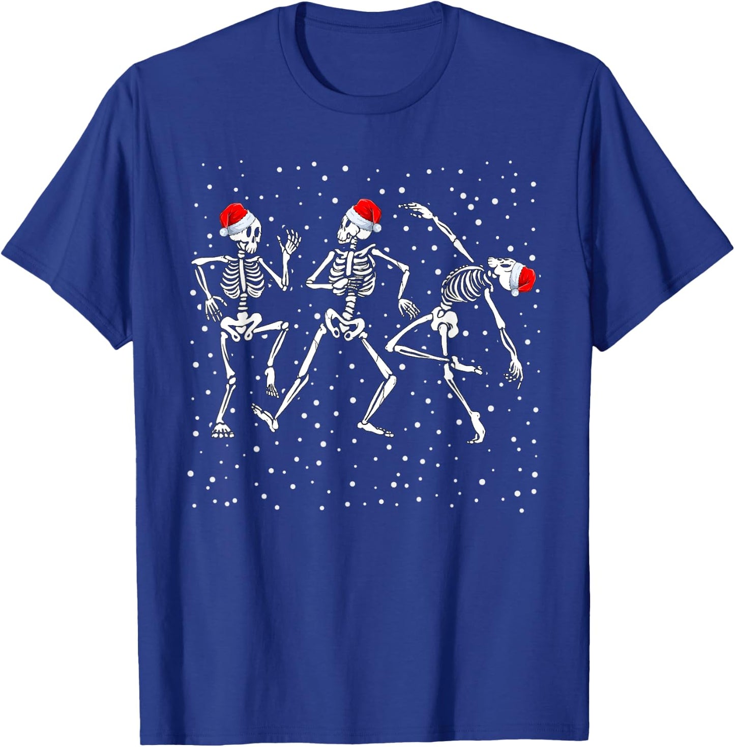 Christmas Skeleton Dancing Funny Xmas T-Shirt - T-Shirt | Royal