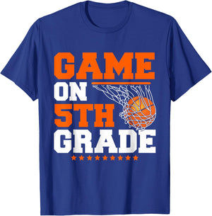 Funny Games On Fifth Grade Basketball First Day Of School T-Shirt - T-Shirt | Royal