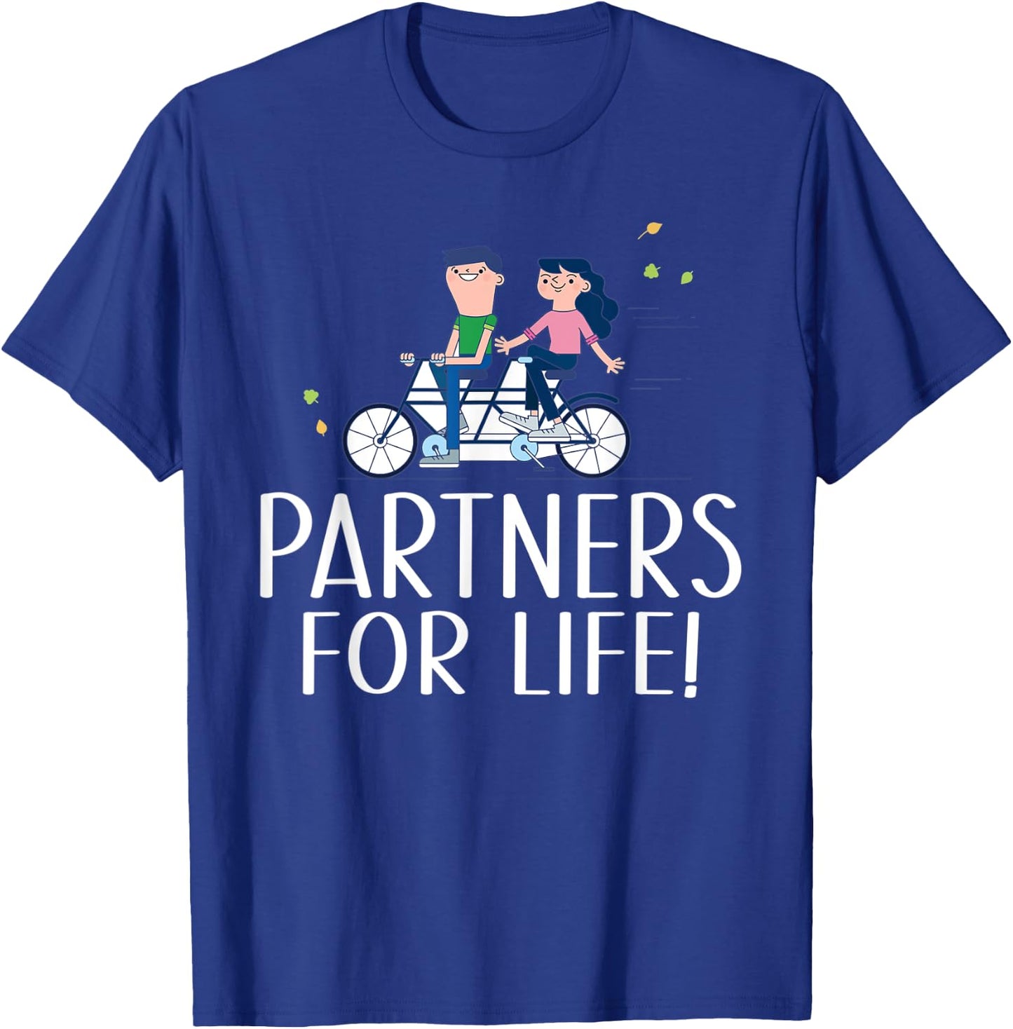 Couple Outfit Partners for Life Tandem Bike T-Shirt - T-Shirt | Royal