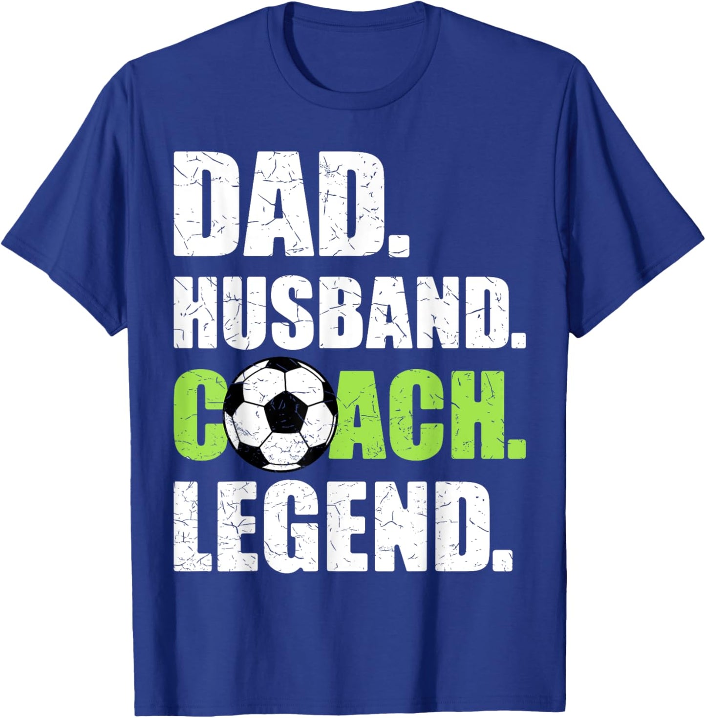 Dad Husband Coach Legend Father Papa Daddy Soccer Coach T-Shirt - T-Shirt | Royal