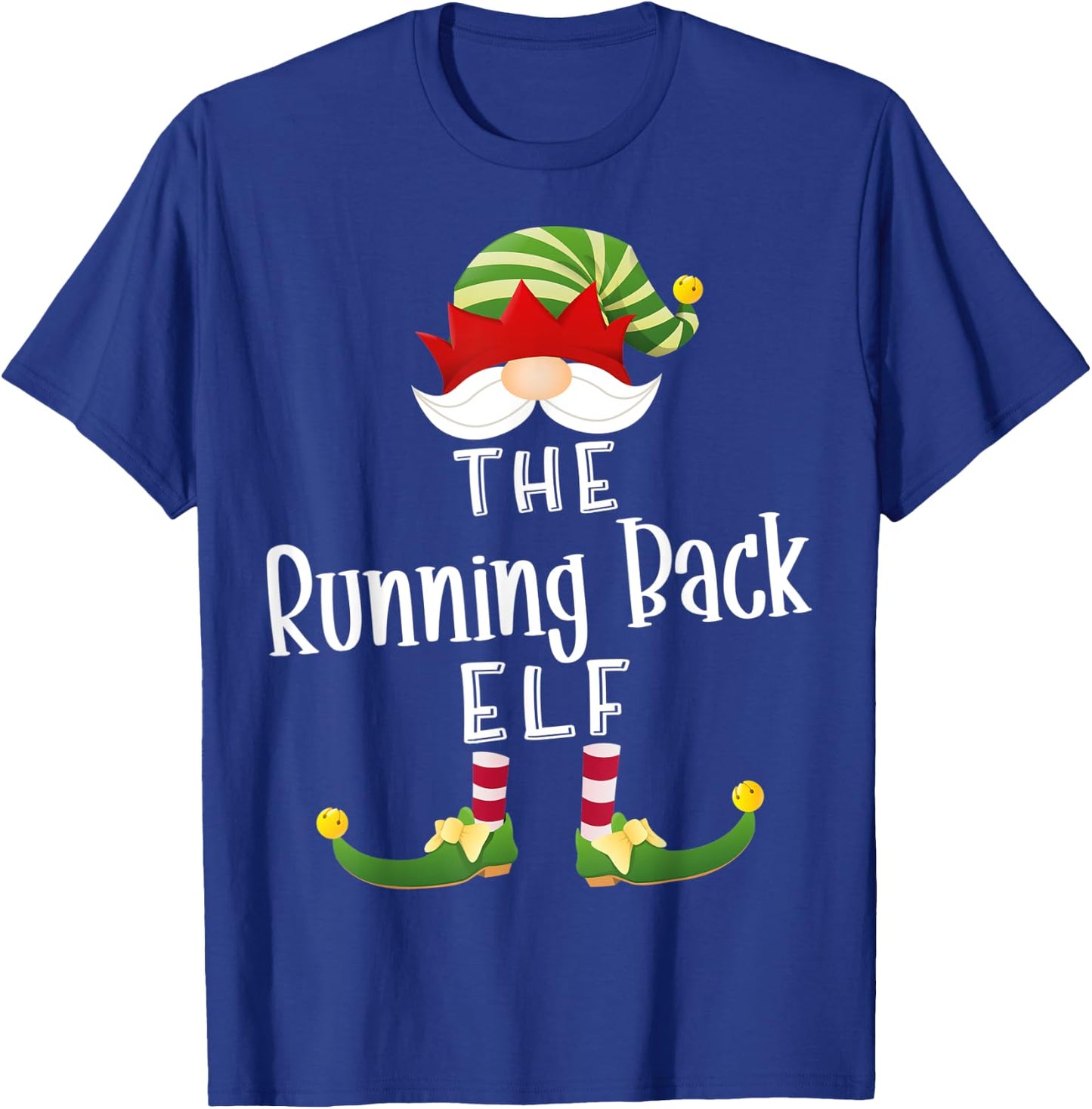 Running Back Elf Group Christmas Funny Pajama Party T-Shirt - T-Shirt | Royal