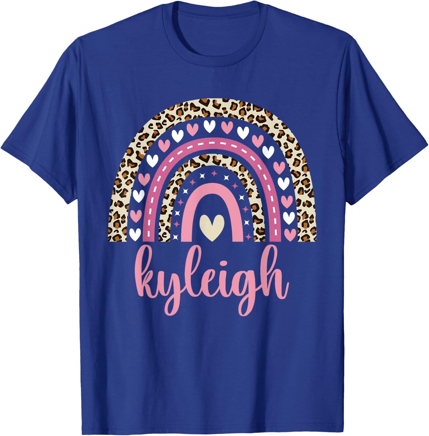 Kyleigh Rainbow Leopard Personalized Kyleigh Birthday T-Shirt - T-Shirt | Royal