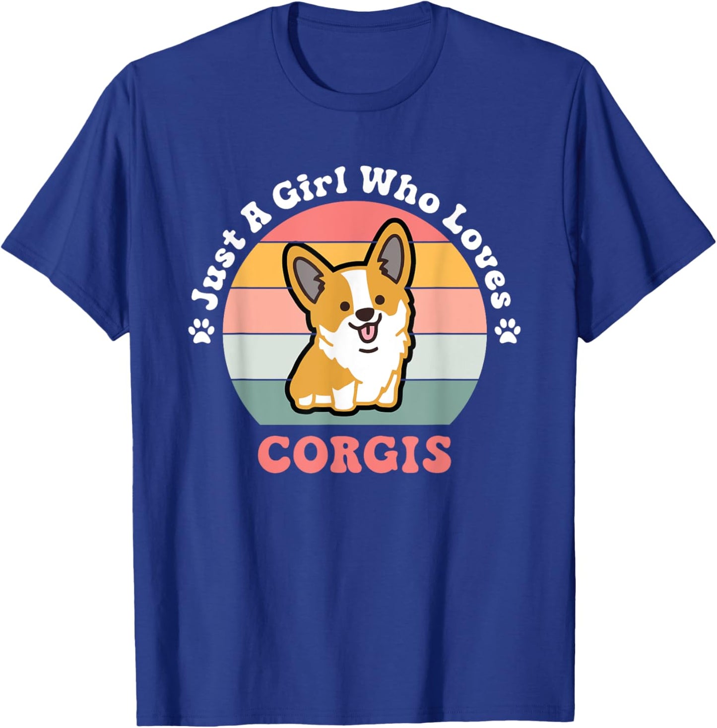 Just A Girl Who Loves Corgis Corgi Dog Design T-Shirt - T-Shirt | Royal