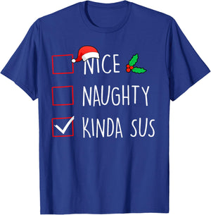 Nice Naughty Kinda Sus Christmas Family Matching T-Shirt - T-Shirt | Royal