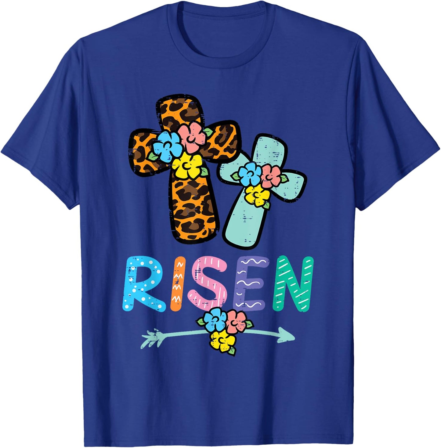 Easter Risen Jesus Cross Christian Women Girls Kids Toddler T-Shirt - T-Shirt | Royal