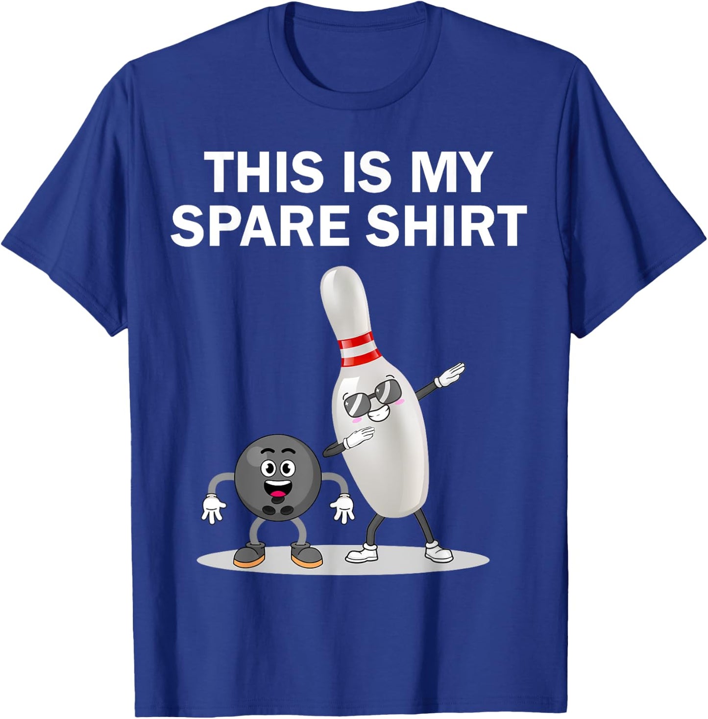 Funny Bowling Dabbing This is My Spare Shirt Bowling T-Shirt - T-Shirt | Royal