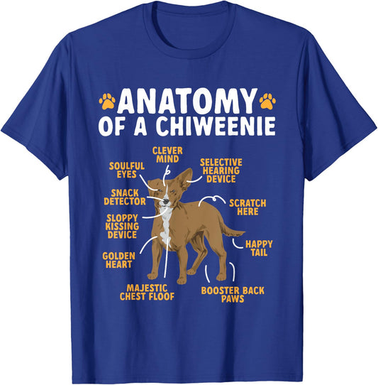 Anatomy Of A Chiweenie Dog Owner Men Women T-Shirt - T-Shirt | Royal