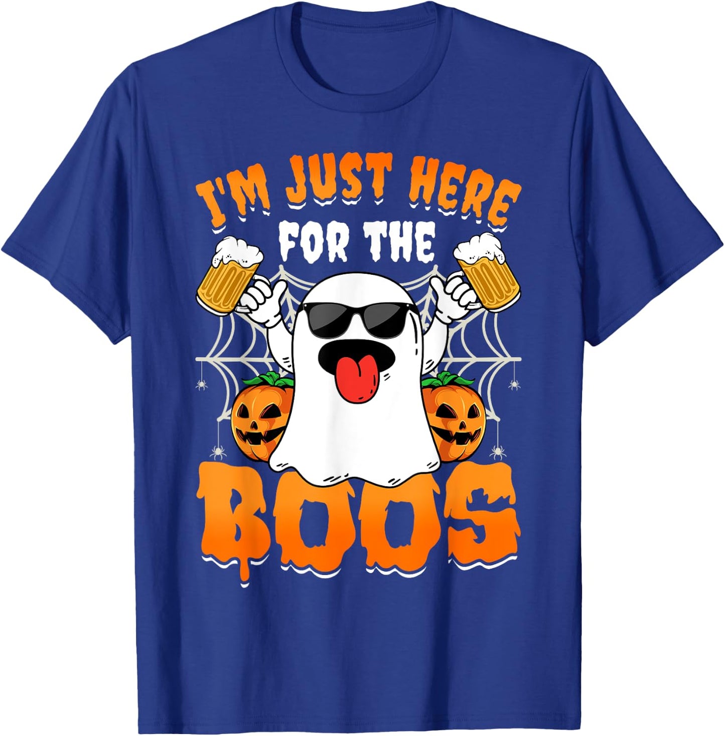 Funny Halloween Ghost Costume I'm Just Here For The Boos T-Shirt - T-Shirt | Royal