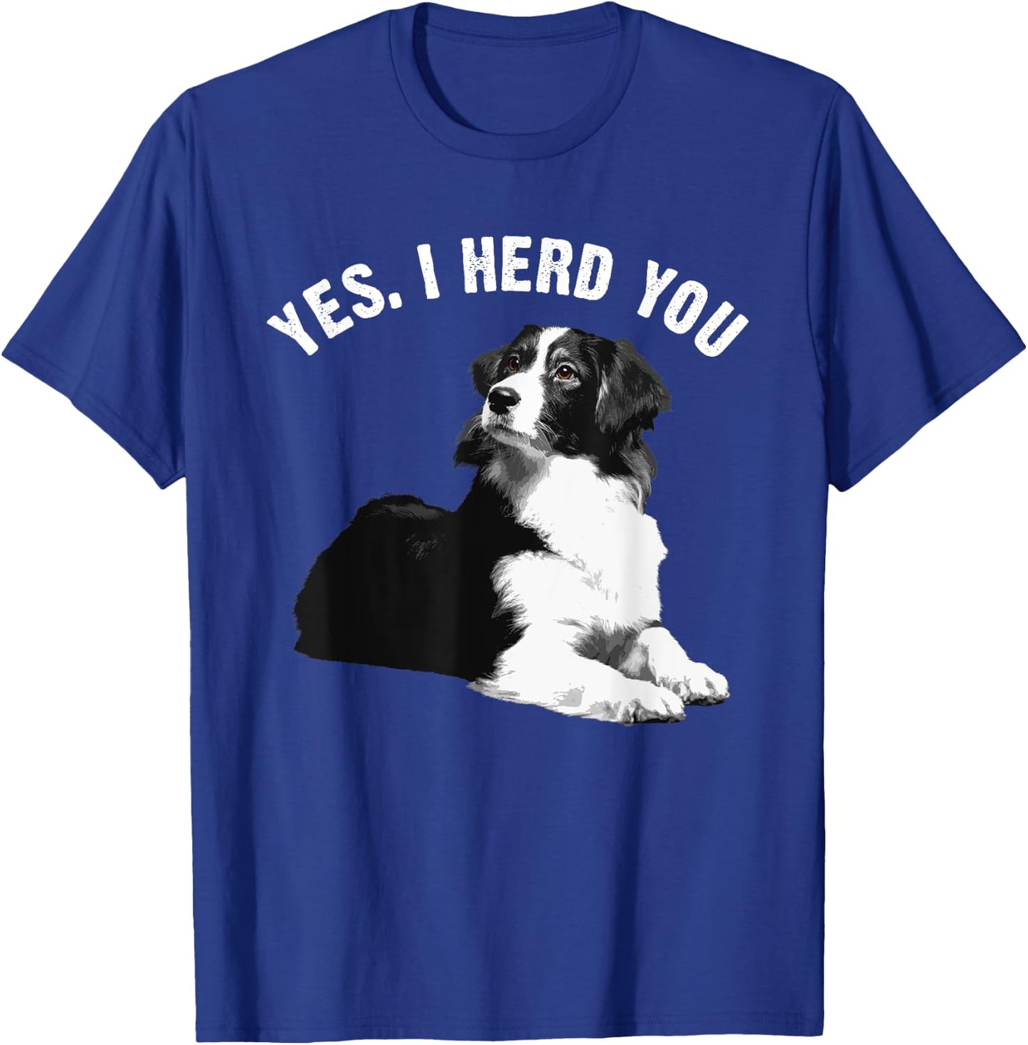 Funny Border Collie Art Men Women Puppy Border Collie Lovers T-Shirt - T-Shirt | Royal