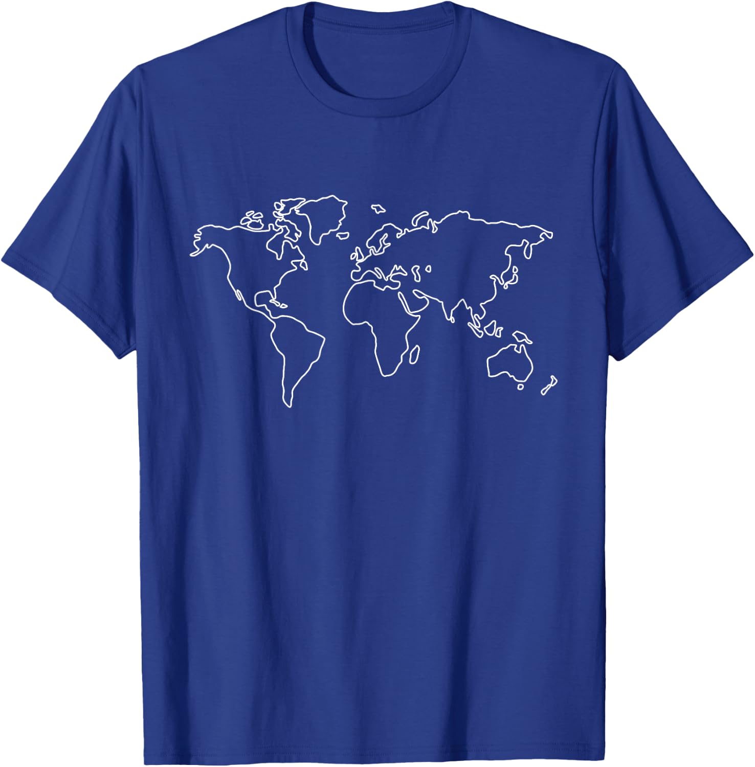 Minimalist Globe World Map Travel Traveler Graphic T-Shirt - T-Shirt | Royal