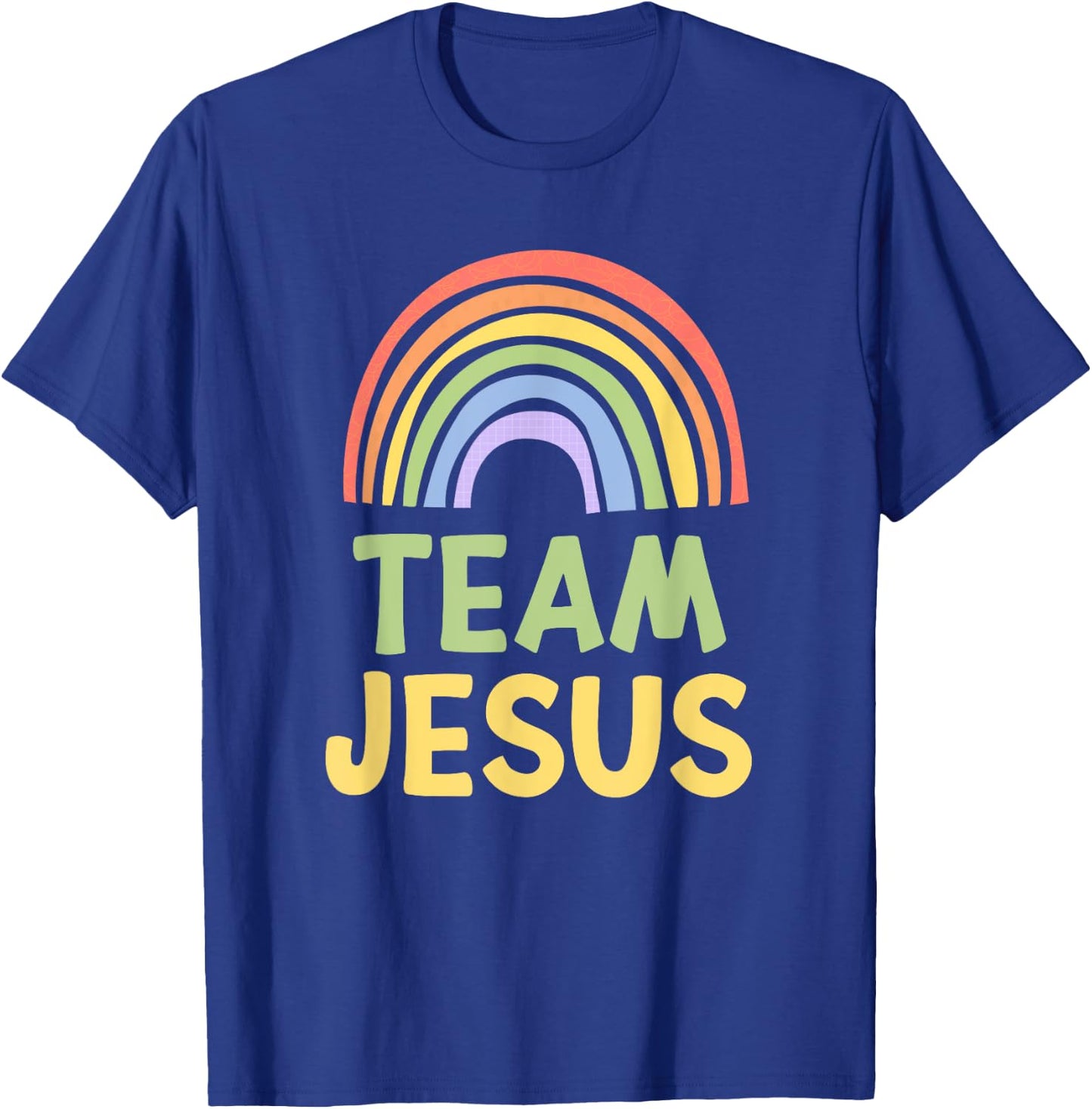 Happy Colorful Team Jesus Rainbow Pride Green Yellow T-Shirt - T-Shirt | Royal