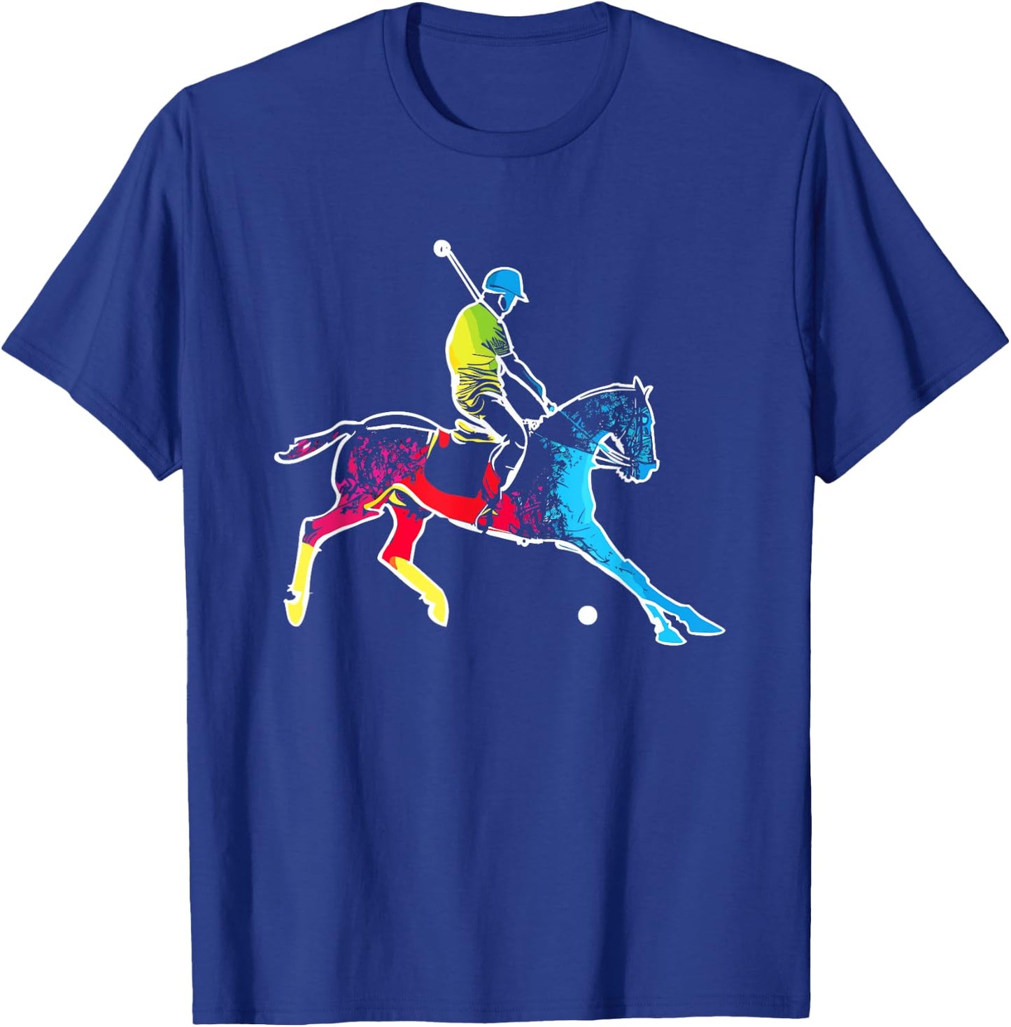 Horse Polo Player - Colorful Polo Sports Horseback Riding T-Shirt - T-Shirt | Royal