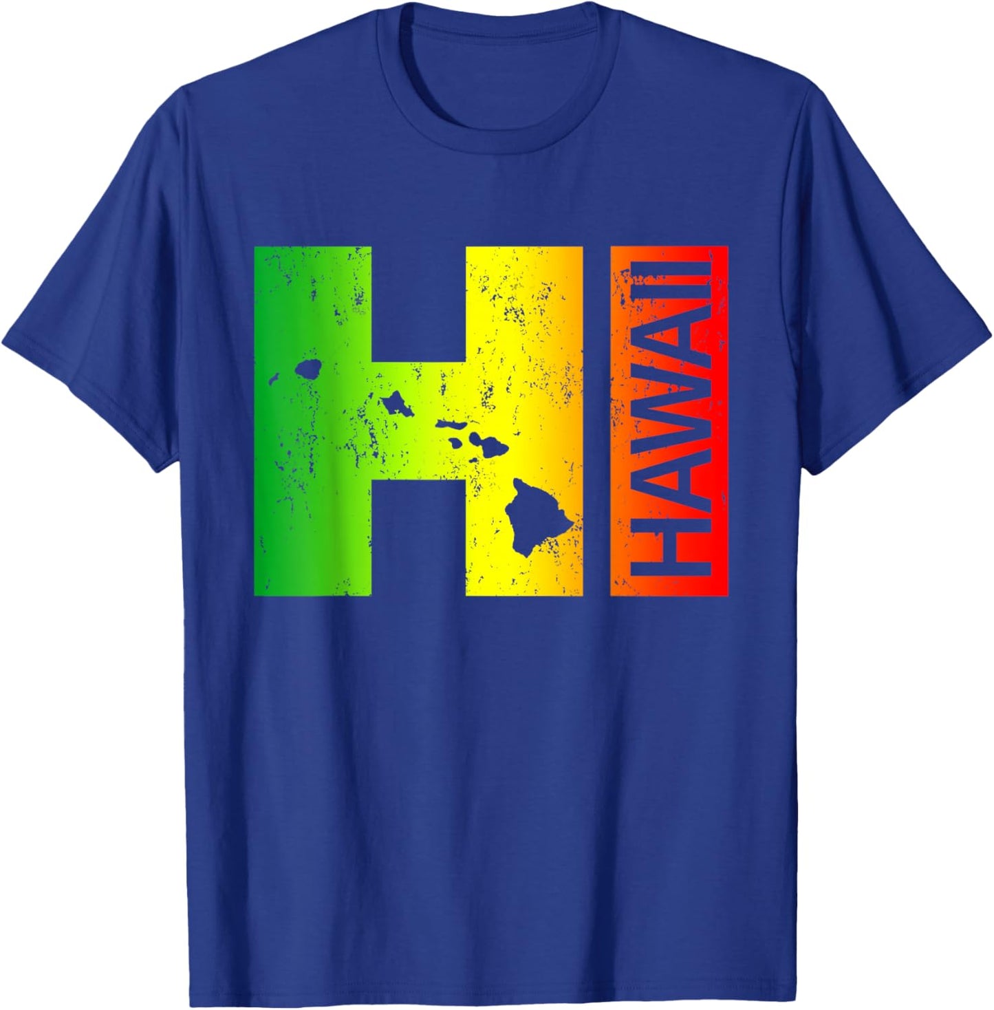 HI Hawaii Islands Hawaiian Beach T-Shirt - T-Shirt | Royal