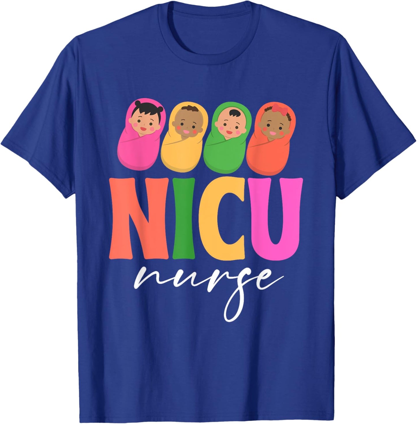 Groovy NICU Nurse ICU Neonatal Team Tiny Humans For T-Shirt - T-Shirt | Royal