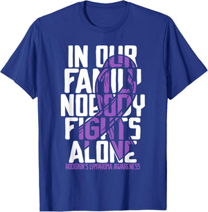Hodgkins Lymphoma Purple Family Hodgkin's Lymphoma Awareness T-Shirt - T-Shirt | Royal