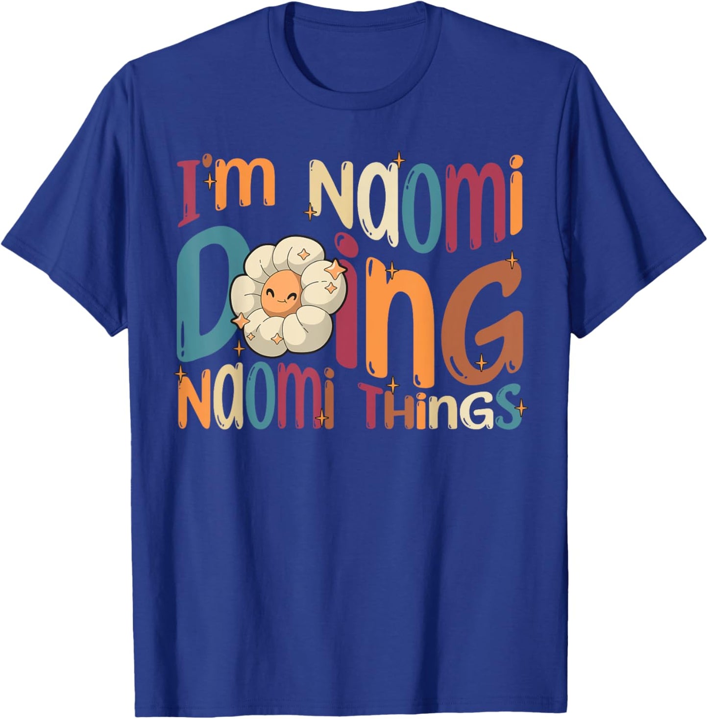 Naomi Happy Birthday , Women's Retro Sports Cartoon , Black, Small T-Shirt - T-Shirt | Royal