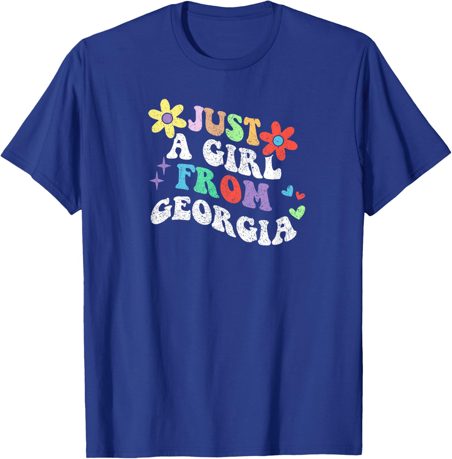 Retro Groovy Just A Girl From Georgia Mother's Day 2023 T-Shirt - T-Shirt | Royal