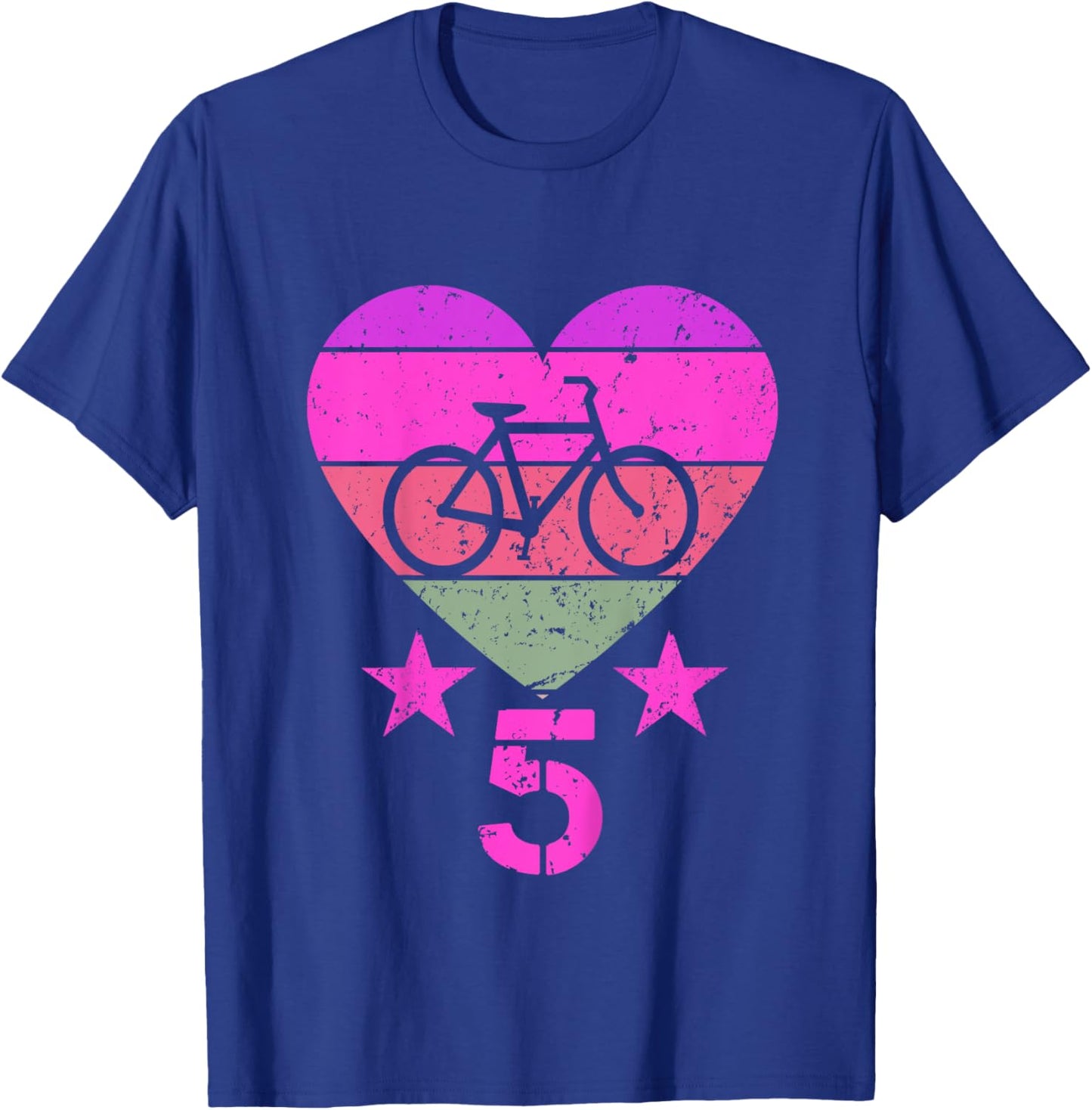 Bicycle Birthday 5 Year Old Boy Girl Bike 5th Birthday T-Shirt - T-Shirt | Royal