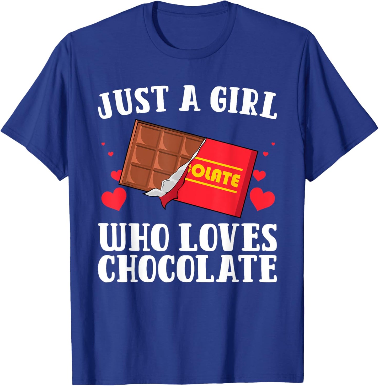 Funny Chocolate Lover Art Girls Love Chocolate T-Shirt - T-Shirt | Royal