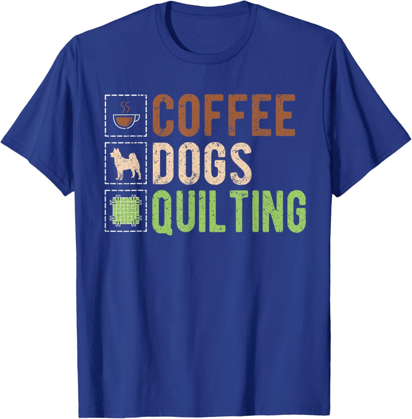 Coffee Dogs Quilting T-Shirt - T-Shirt | Royal