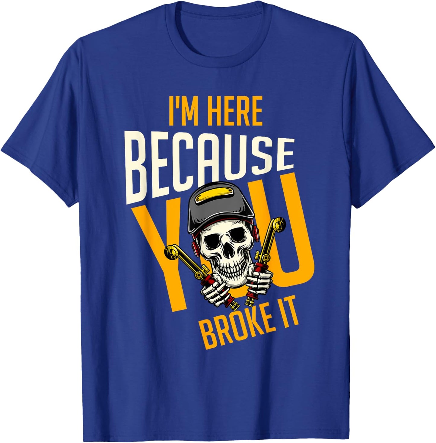 Funny Maintenance Worker Vintage Skull-woker Welder T-Shirt - T-Shirt | Royal