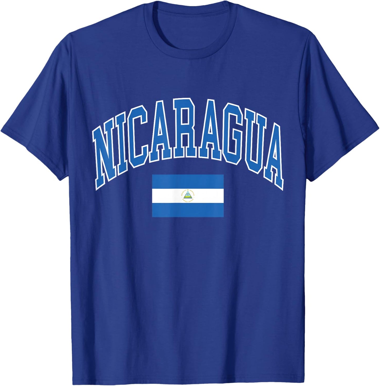 Nicaragua Flag T-Shirt - T-Shirt | Royal