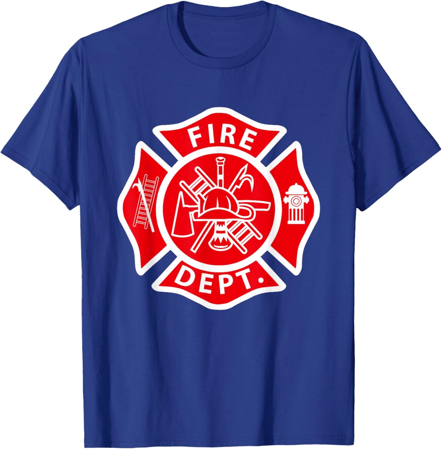 Fire Department Logo Uniform Fireman Symbol Firefighter Gear T-Shirt - T-Shirt | Royal