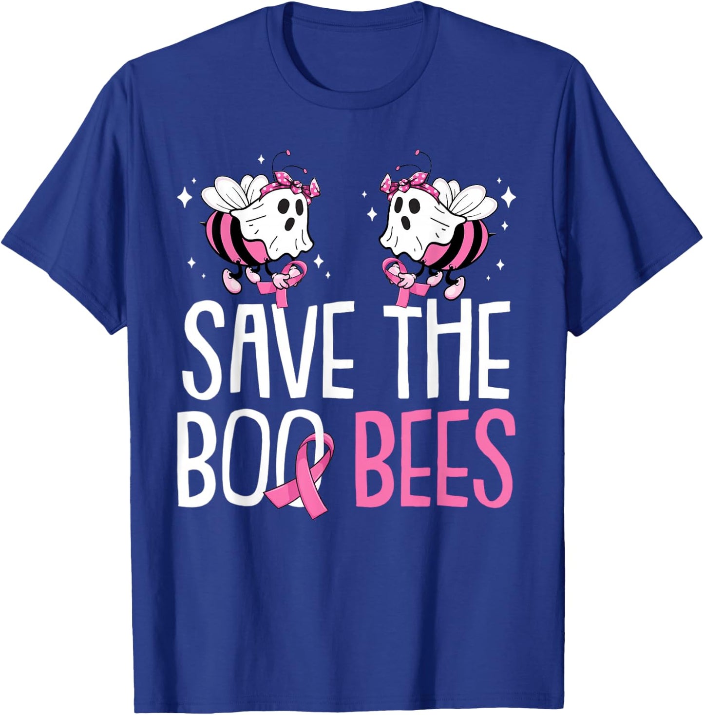 Save The Breast Cancer Awareness Boo Bees Halloween Women T-Shirt - T-Shirt | Royal