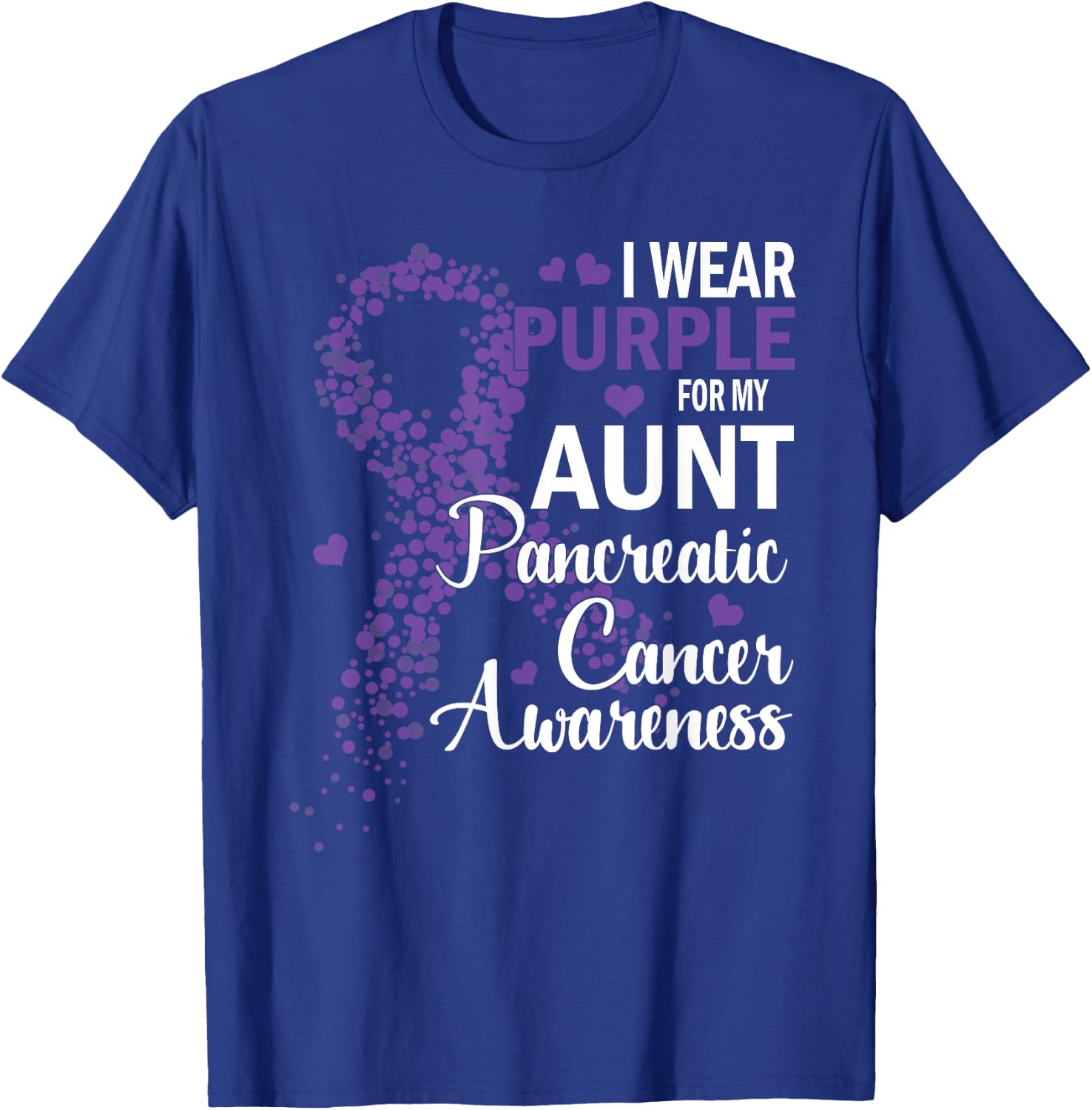 I Wear Purple For My Aunt Pancreatic Cancer Awareness Month T-Shirt - T-Shirt | Royal