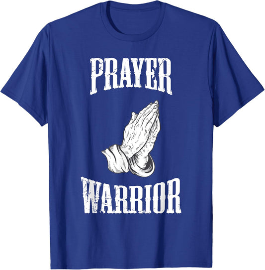 Prayer Warrior Christian Religious Bible Motivational T-Shirt - T-Shirt | Royal