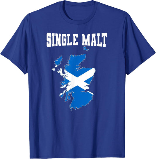 Single Malt Whisky Scotch Lover Scotland Flag T-Shirt - T-Shirt | Royal