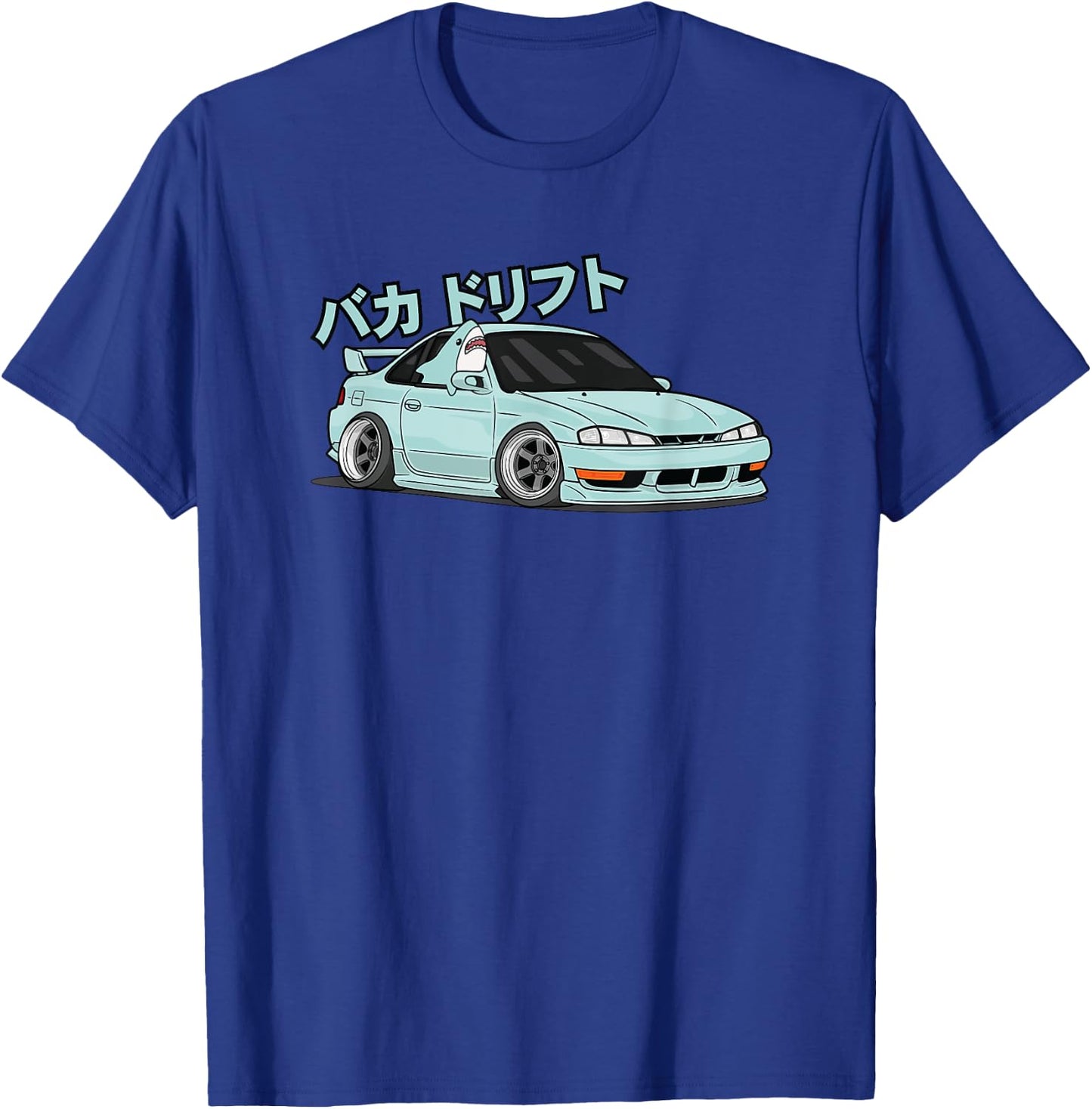 JDM Kawaii S14 240sx Baka Shark Chibi Graphic T-Shirt - T-Shirt | Royal