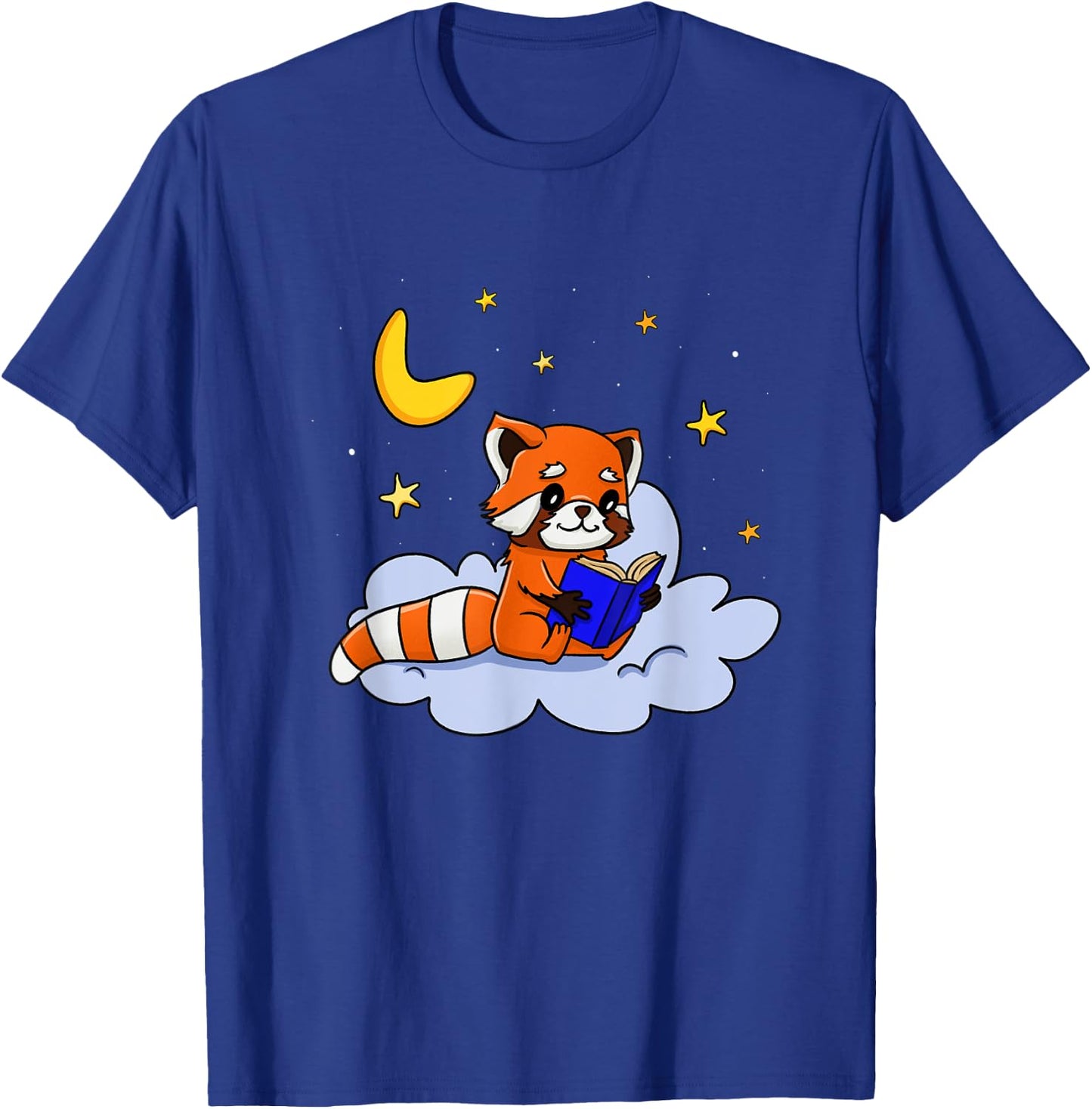 Funny Red Panda Reading Book for Bookworm and Book Lover T-Shirt - T-Shirt | Royal