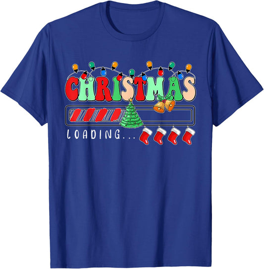 Christmas is Loading Family Matching Christmas Tree Lights T-Shirt - T-Shirt | Royal
