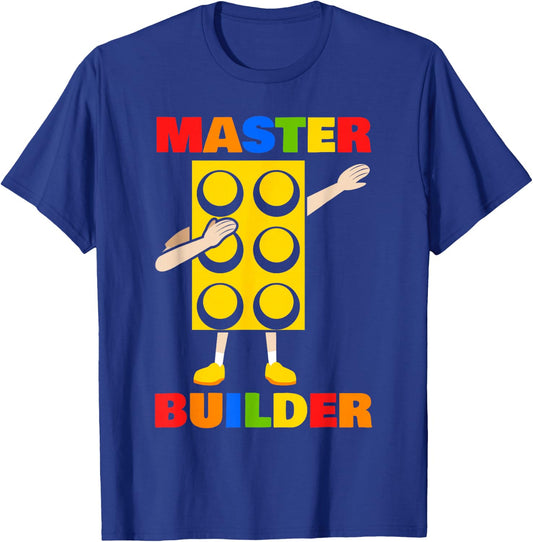 Master Builder Bricks Blocks Play Toys T-Shirt - T-Shirt | Royal