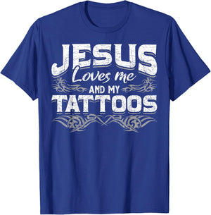 Inked Jesus Prayer Tattooed Christian Tattoo Artist Tattoo T-Shirt - T-Shirt | Royal