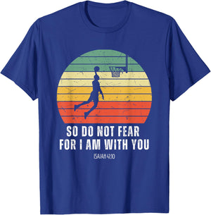 Christian Retro Basketball Verse Men Boys Kids Religious T-Shirt - T-Shirt | Royal