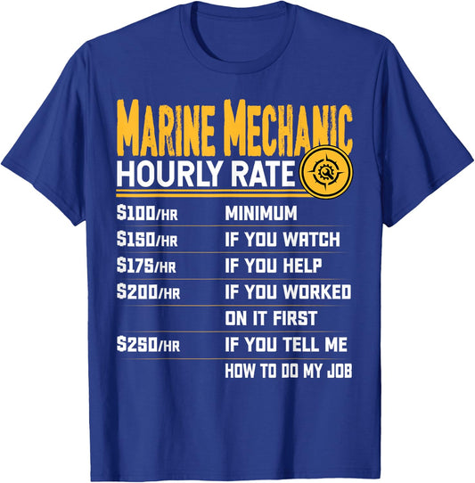 Best Marine Mechanic Hourly Rate T-Shirt - T-Shirt | Royal