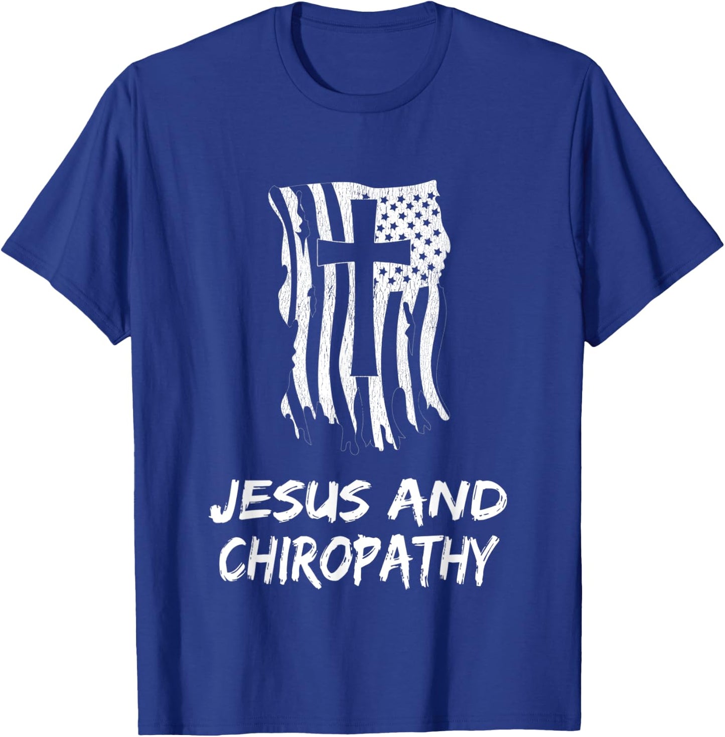 Jesus And Chiropathy. Christian Chiropractors Design T-Shirt - T-Shirt | Royal