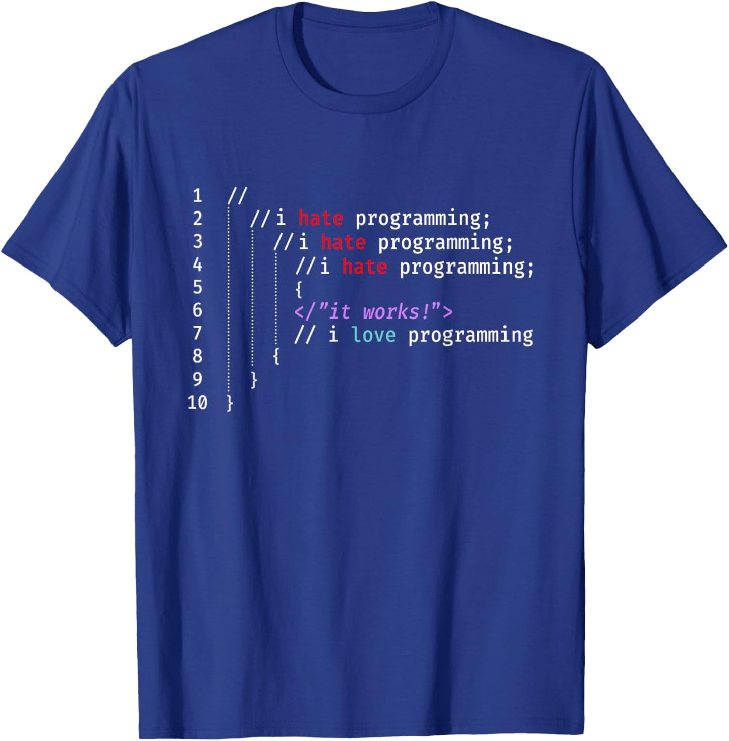 BORN IN 1963 I Hate I Love Programming Funny Coder Humor IT Programmers T-Shirt - T-Shirt | Royal