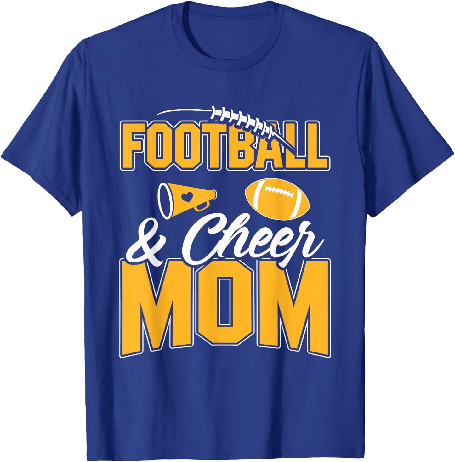 Football and Cheer Mom Cheerleading Mother Football T-Shirt - T-Shirt | Royal